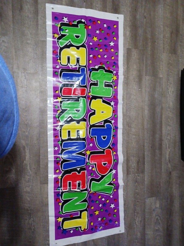Happy Retirement plastic banner
