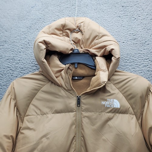 The North Face Puffer Jacket Youth 2XL Brown Fleece Lined Down 600 Hooded Zipper - Picture 8 of 13