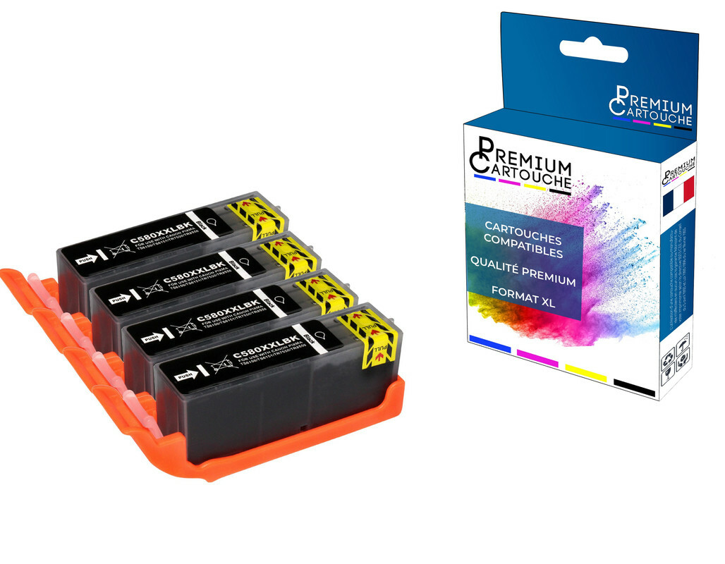 Cartouche CANON 580XL noire compatible pour remplacer l'encre épuisée du bureau