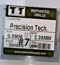 TCT REPOINTED DRILLS SLOT 2.30MM 0.0906" DIA 0.343" FLUTE LOT OF 50