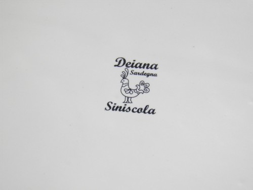 Ceramica sarda ciotola piatto 24cm bianco Pavoncella Dipinta a mano centrotavola - Imagen 2 de 2
