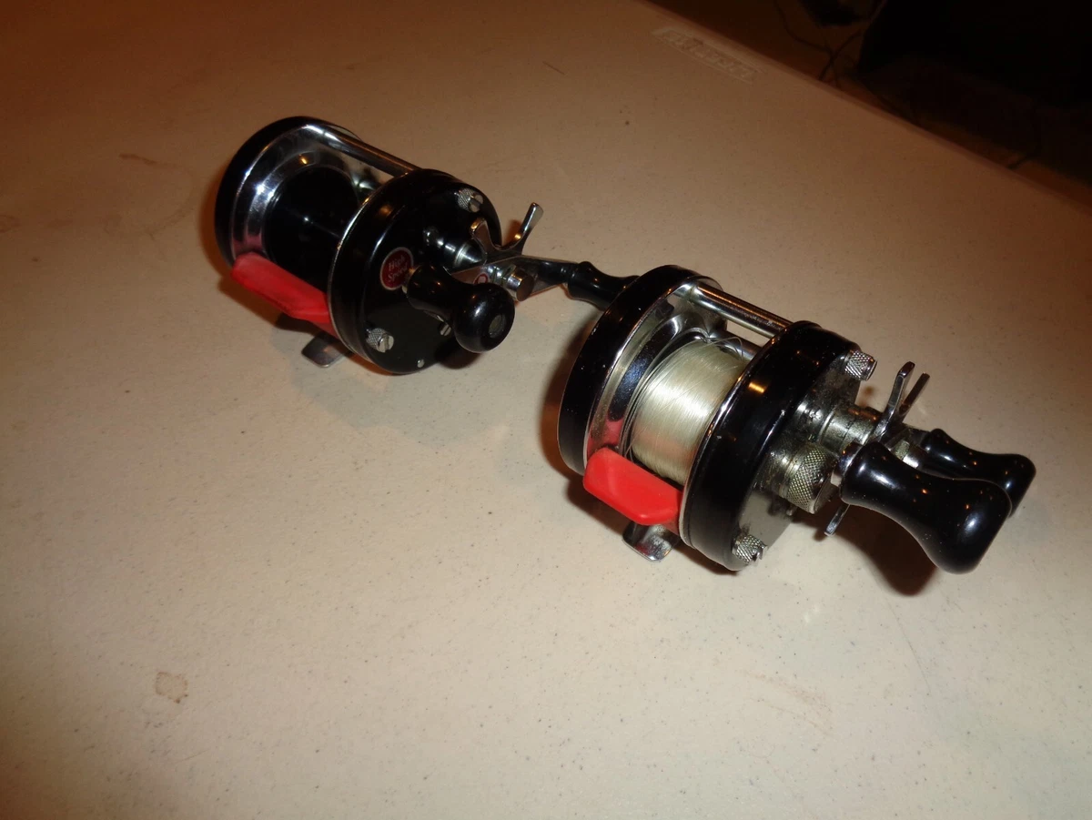 Vintage ABU Ambassadeur 4600C & 6600C Casting Reel, Red Release Bar, RH., Sweden