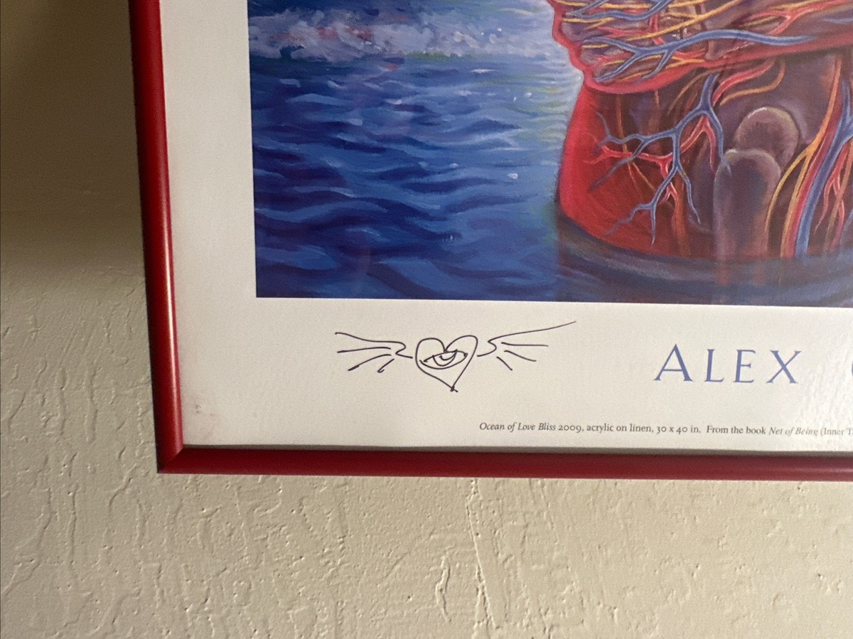 SIGNED FRAMED Alex Grey Ocean of Love Bliss 2014 Fine Art Poster