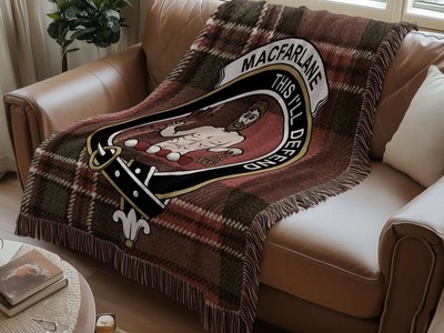 MacFarlane Clan Crest This I'll Defend Woven Blanket