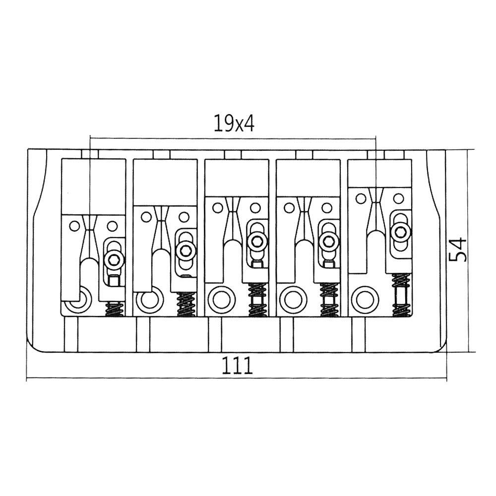 5 String Bass Guitar Replacement Bridge String Spacing 19mm Parts Black