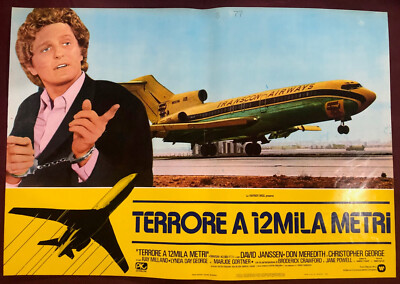 MAYDAY AT 40,000 FEET MOVIE POSTER ITALIAN 1976 DON MEREDITH DAVID JANSSEN