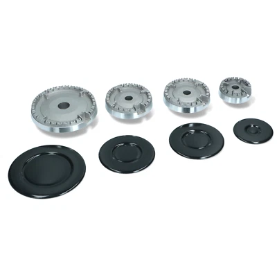 Kit 4 bruciatori + piattelli spartifiamma 4 fuochi cucina a gas Bompani Boreal