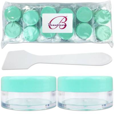 12PCS 10G/10ML Makeup Creme Kosmetik Grün Muster Dose Behälter Mit Spachtel