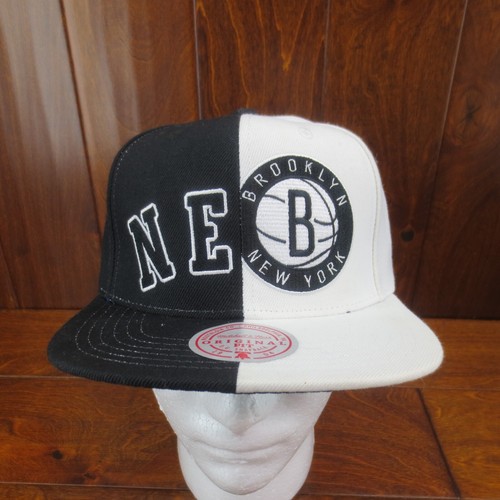 Brooklyn Nets Mitchell & Ness NBA Snapback Hat Cap Black White