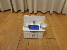 Vintage 5" AHI Made in Japan Tin Toy Doll Play Sink MINT   