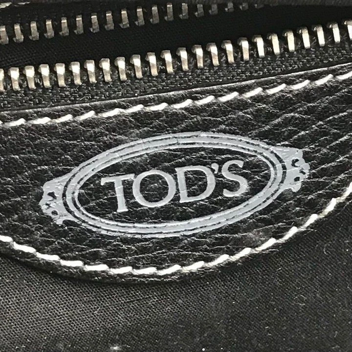 TOD'S Bolso de Mano Cuero Negro Gancini Bolso Auténtico Foto 3 de 4