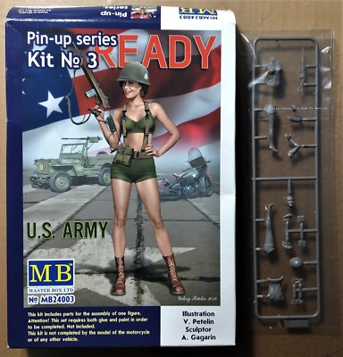 Master Box MB24003 - Kit Figura Pin-Up Alice, U.S. Army, Scala 1:24, Modellismo Da Costruire E Dipingere