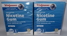 2 Nicotine Walgreen gum uncoated 2mg 110ct ORIGINAL sugar free 06/2028 Nicorette
