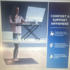 Anti-Fatigue Mat 28 x 17.3 in, 1/2 in Thick PVC, Non-Slip, Black
