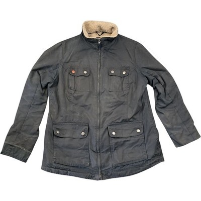 Barbour Jacke Medium Damen schwarz Baumwolle Howman Outdoor Reißverschluss Wachs Wandern