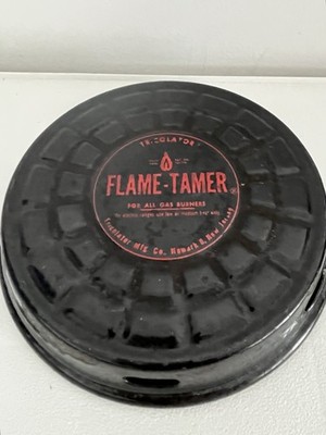 Vintage Black Tricolator Porcelain Enamel Flame Tamer For Stove