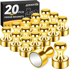 20 Pack Magnetic Push Pins, Gold Strong Fridge Magnets, Whiteboard Magnets, Refr