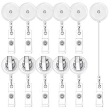 30 Pieces Retractable Badge Reels with Swivel Alligator Clip, Badge Reels Hol...