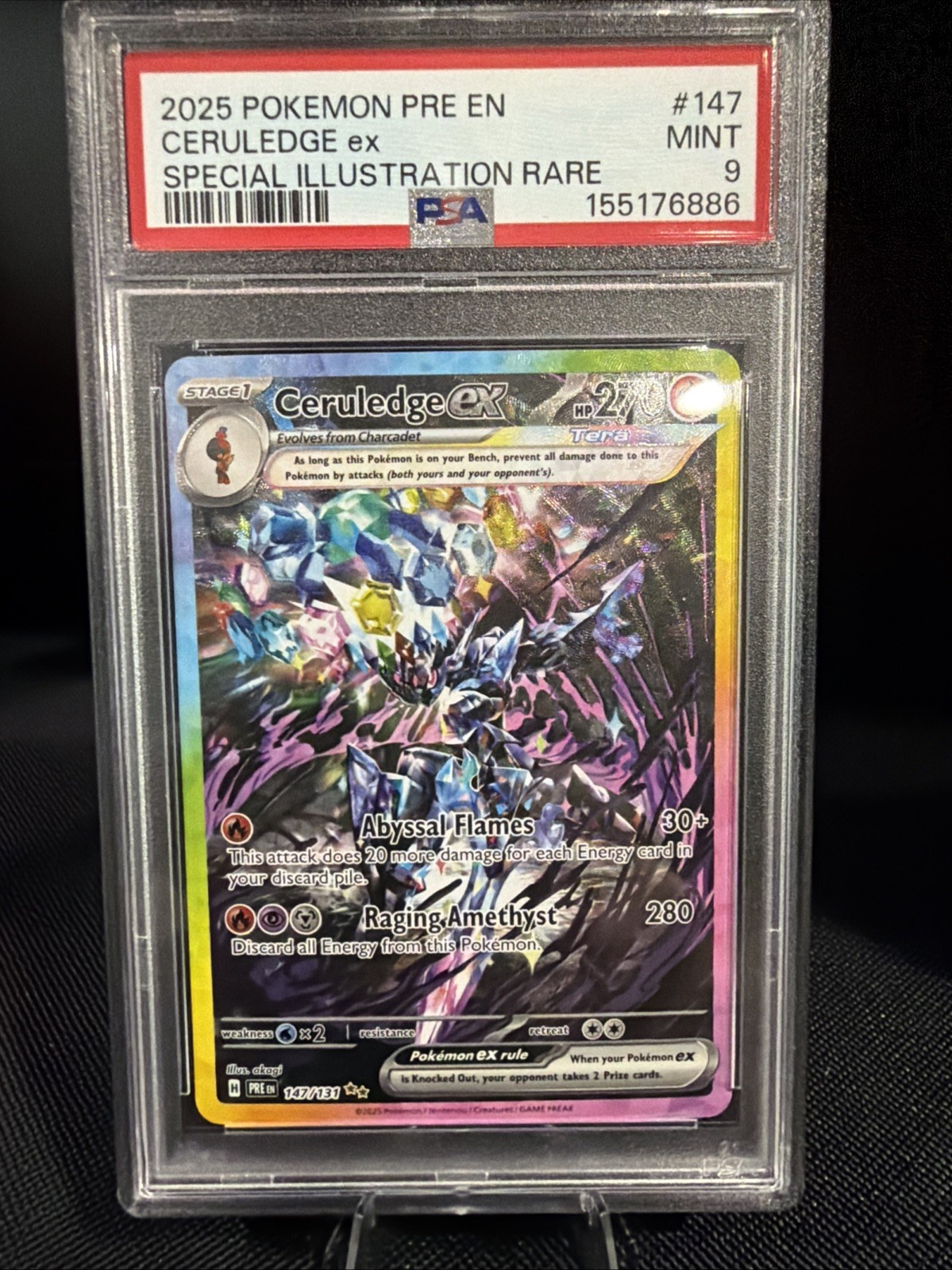 PSA 9 CERULEDGE EX 147/131 SIR PRISMATIC EVOLUTIONS POKEMON 😍
