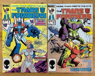 THE TRANSFORMERS # 9 & 10 ~ MARVEL COMICS 1985 VF+
