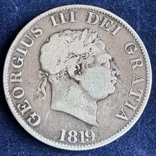 1819 George III Silver Half Crown Coin