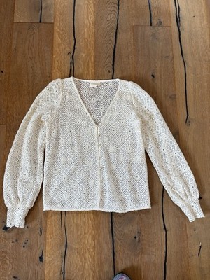 *Sezane* Bluse aus Guipure-Spitze ,  Gr. 34,  Ecru, Neuwertig, NP. 105.- 