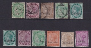 Zanzibar. 1882 96. Early selection. Used & mint.