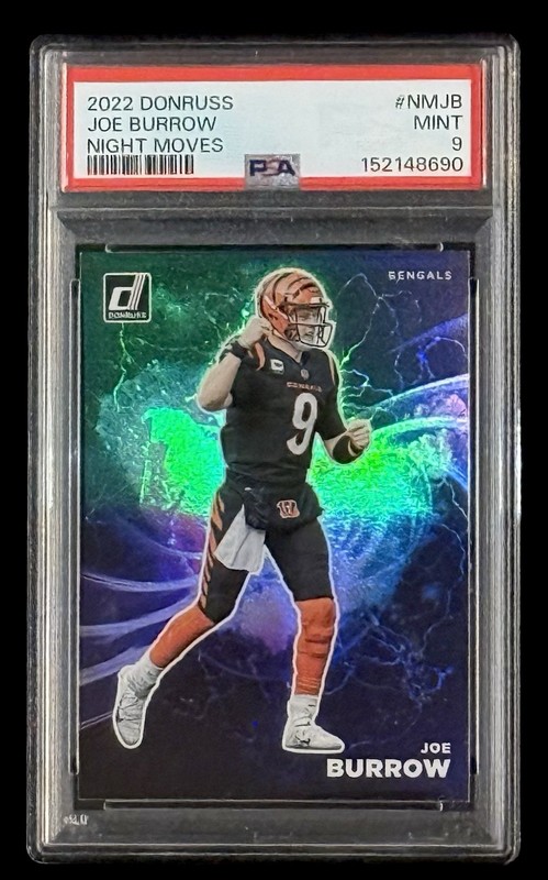 Joe Burrow 2022 Panini Donruss Night Moves #6 PSA 9 MINT SSP Case Hit