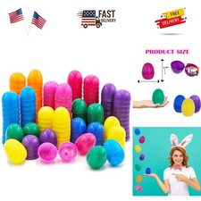 50 Count Colorful Plastic Fillable Easter Eggs - 2.3