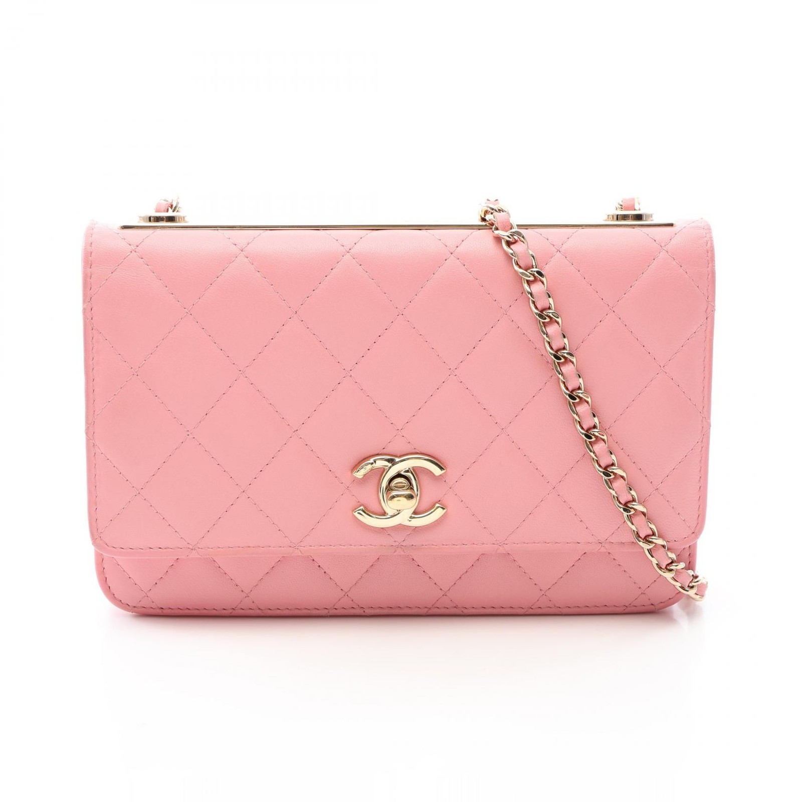 Chanel Trendy CC Matelassé A809682 Shoulder Bag Quilted Lambskin #MMB1960