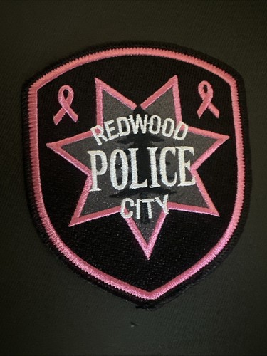 REDWOOD CITY POLICE San Mateo Co California Breast Cancer Awareness Pink patch