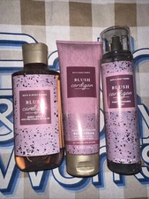 Bath & Body Works Blush Cardigan 8oz Body Cream + Shower Gel & Mist Lot Of 3