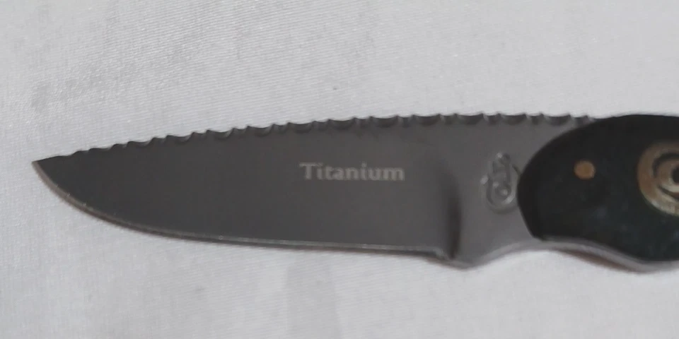 New Colt CT463 Small Titanium Blade Fixed Blade Knife W/Leather Sheath Org. Box - Image 4 of 4