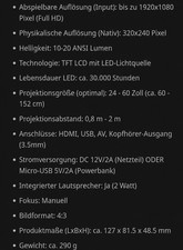 Mini TFT LCD LED Desktop-Projektor 320x240, 1...