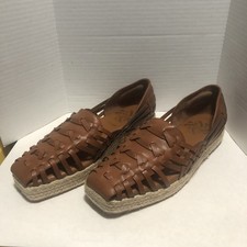 Sam Libby Women's Huarache Espadrilles Asha Sandals Sz 7 Brown Leather Shoes