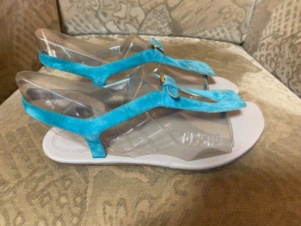 Women Sergio Rossi Heels Turquoise Suede 40