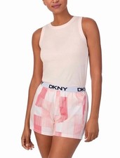 New DKNY Women's Soft Ribbed Tank  Cozy Woven Shorts Set Size Small 4-6