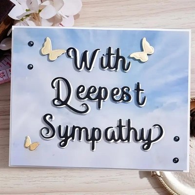 Words with deepest sympathy metal cutting die cut paper cutter