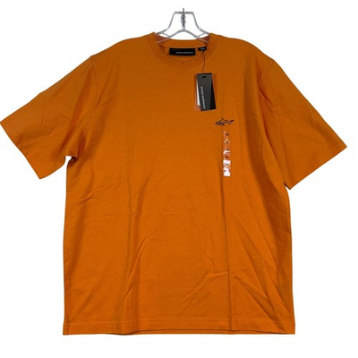 #ad NWT Greg Norman Mens Orange Short Sleeve Shark Logo Crew Neck T Shirt Summer M $13.80