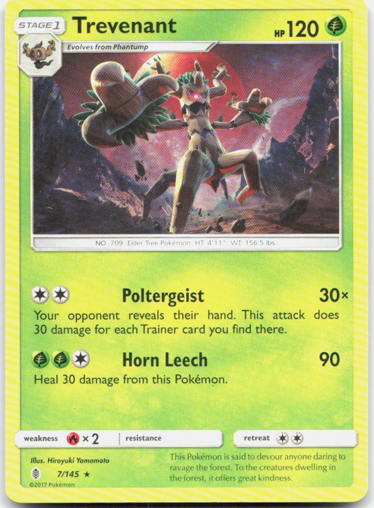 Trevenant 7/145 Rare Guardians Rising Pokemon NM/LP