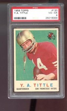 1959 Topps #130 Y.A. Tittle YA PSA 4 Graded Football Card San Francisco 49ers