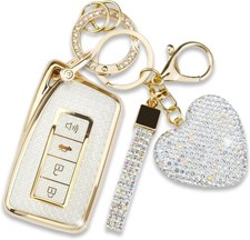 Key Fob Cover with Diamond Keychain for Lexus Car Key Shell Compatible