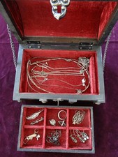 Antiker Silber Schmuck 835,925,900.  70 gr.   Mit Holzschmuck Kasten