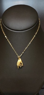 Carrera Y Carrera Hand Pendant Necklace Holding Dice 18K Gold and Diamonds