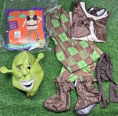 Adult s Dreamworks Shrek Costume Size M Cosplay Mask Deluxe 2004 Used