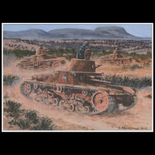 Italian Carro Amato M11/39 Tanks David Pentland Art Postcard 2012 Unposted VGC