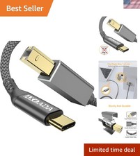 Durable 5ft USB C Printer Cable - High-Speed Transfer for Diverse Devices