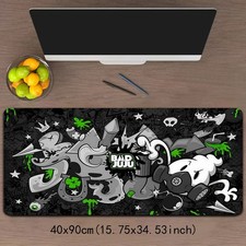 Large Gaming Mouse Pad with Graffiti Art Design - Non-Slip Rubber Base Desk Mat