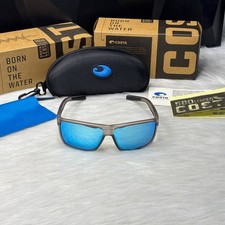 Costa Del Mar Transparent Gray Sunglasses Blue Mirror Polarized 580P