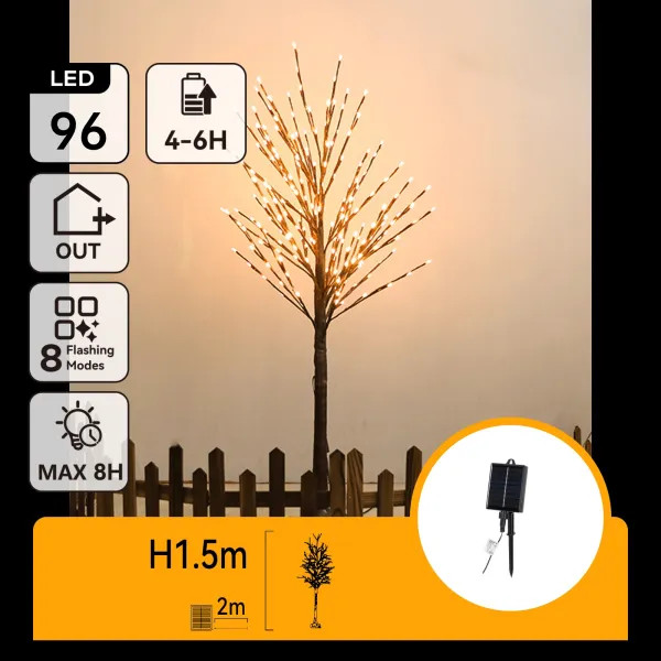 Illuminazione Solare Giardino Aigostar Albero 1.5m 96 LED IP65